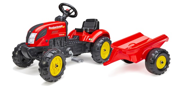 Falk Age 2 - 5, Country Farmer Red Tractor with Trailer (F2058L)