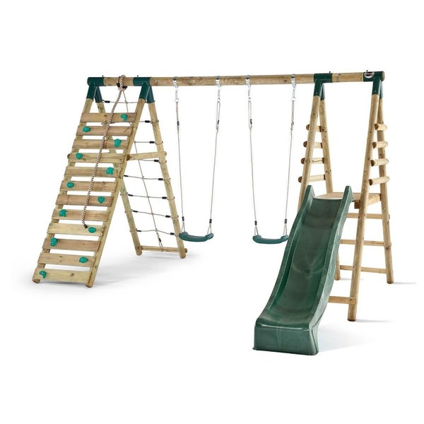 Plum Woolley Monkey Swing and Wooden Climbing Frame with Slide
